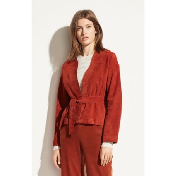 Vince Brown Suede Women Blazer Jacket Size M - Picture 1 of 9